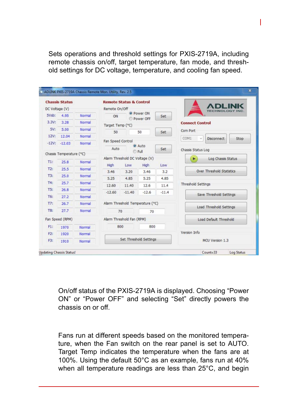 3 remote status and control, 1 remote on/off, Remote status and control | Remote on/off, Figure 3-3, Remote status and control interface | ADLINK PXIS-2719A User Manual | Page 43 / 70