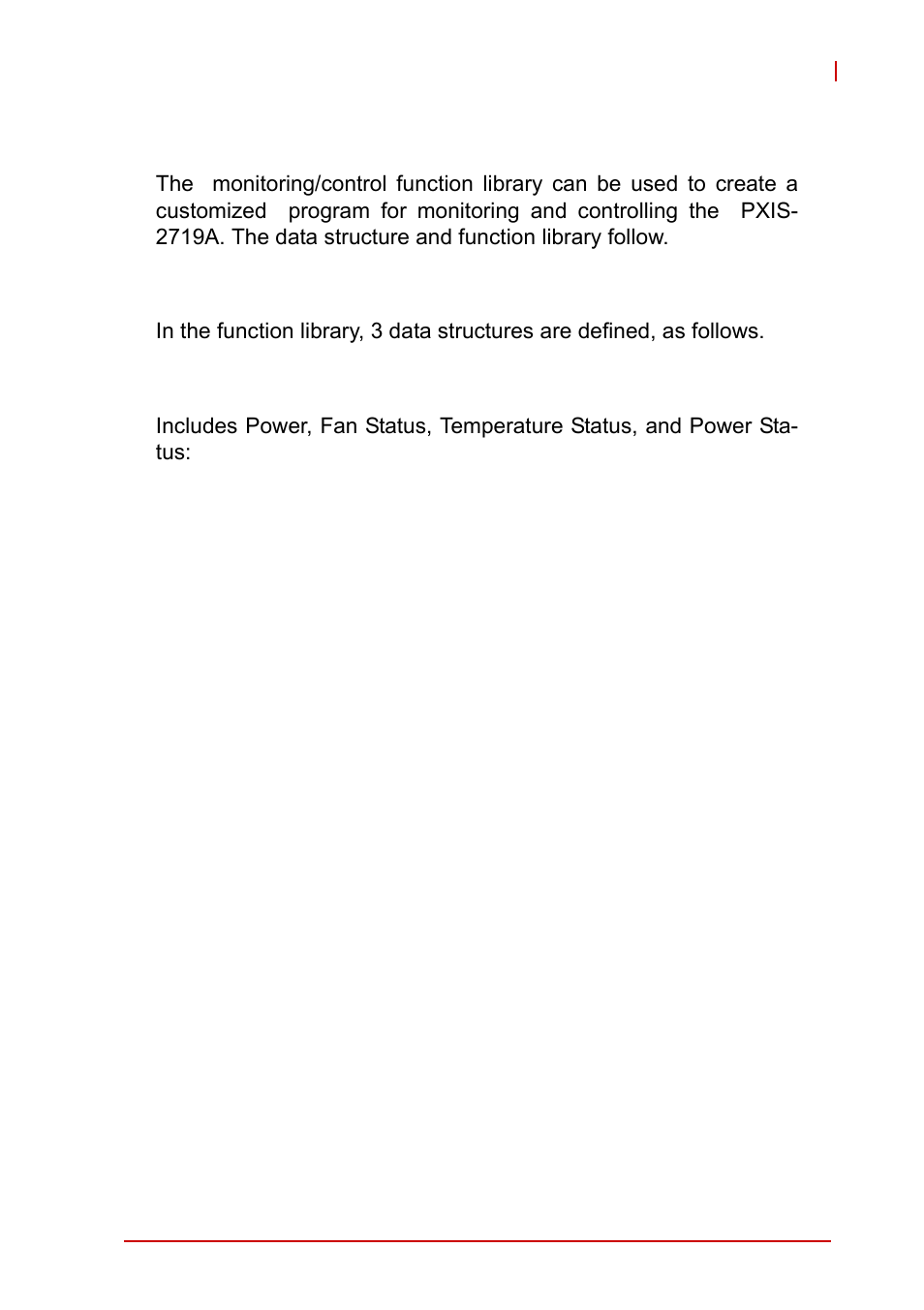 4 monitoring/control functions, 1 data structure, 1 chassisstatus | Data structure, Chassisstatus, 4monitoring/control functions | ADLINK PXIS-2719A User Manual | Page 47 / 70