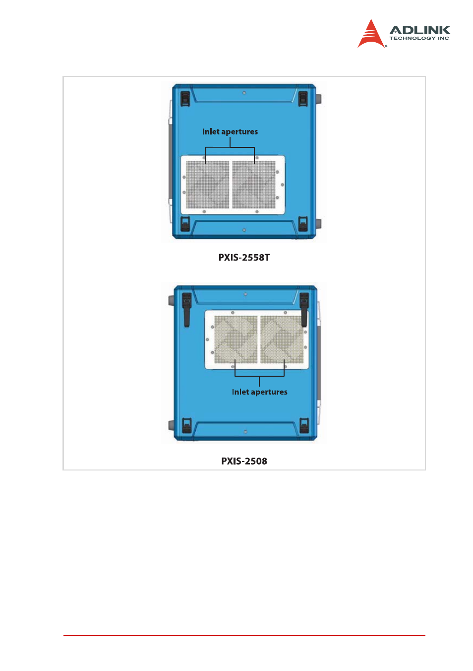 Base panel, Figure 2-6: pxis-2508/2558t base panel | ADLINK PXIS-2508 User Manual | Page 23 / 62