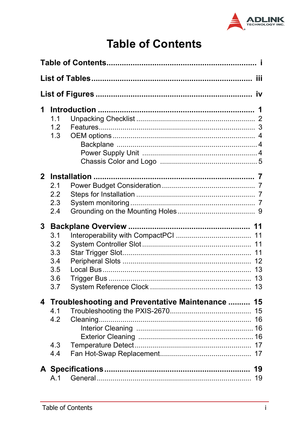 ADLINK PXIS-2670 User Manual | Page 5 / 46