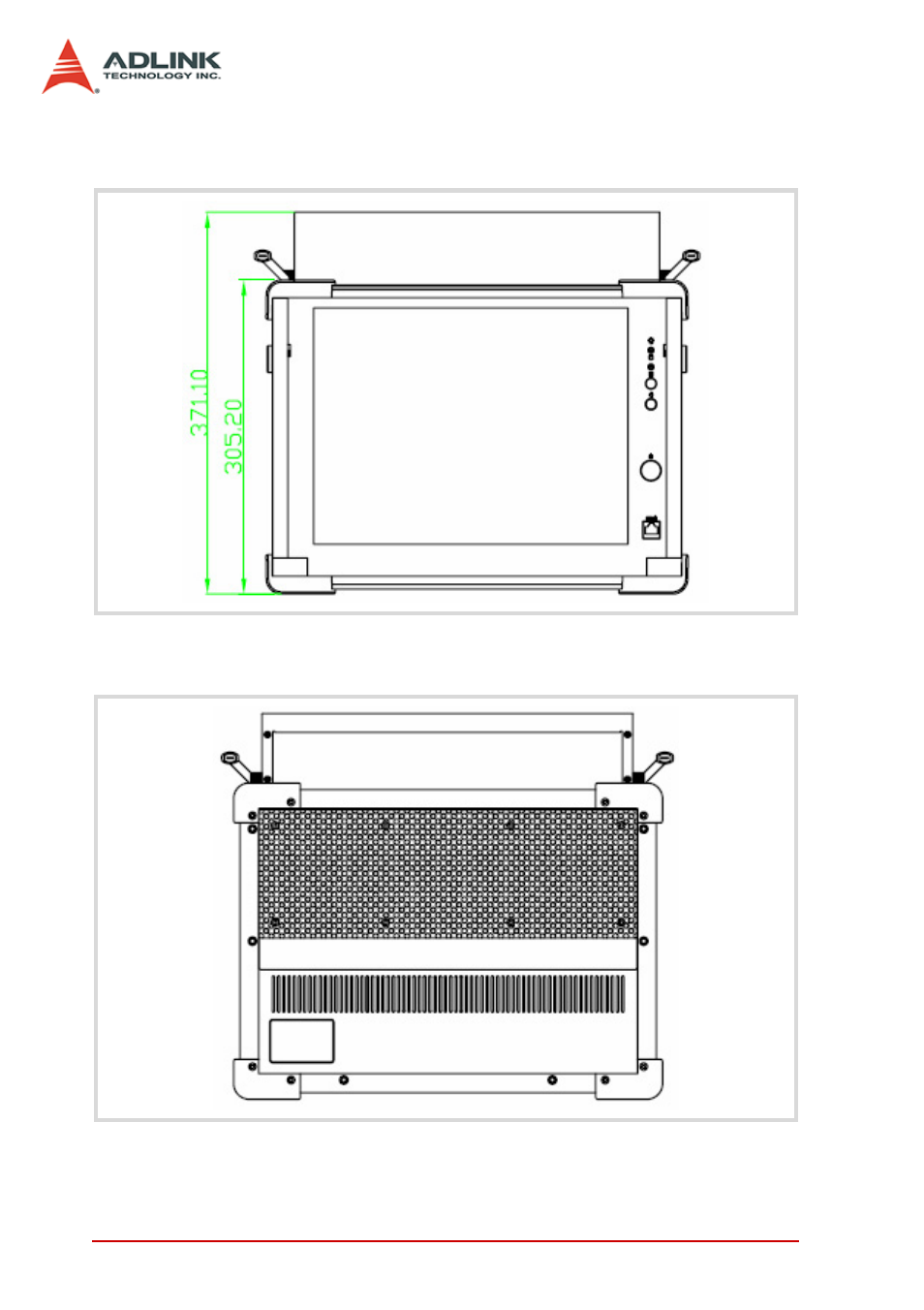 4 dimensions and rear view, Dimensions and rear view | ADLINK PXIS-2690P User Manual | Page 14 / 58