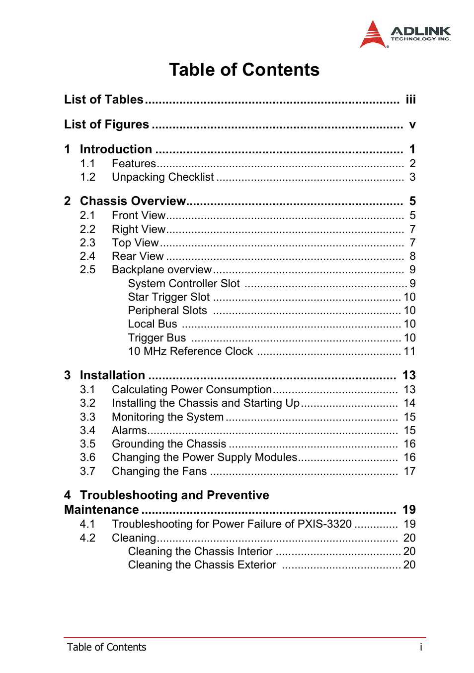 ADLINK PXIS-3320 User Manual | Page 5 / 50