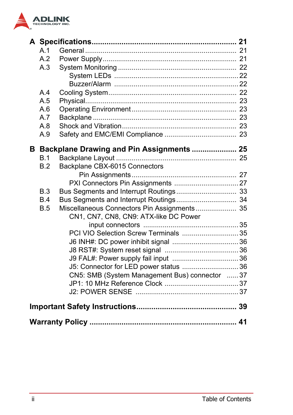 ADLINK PXIS-3320 User Manual | Page 6 / 50