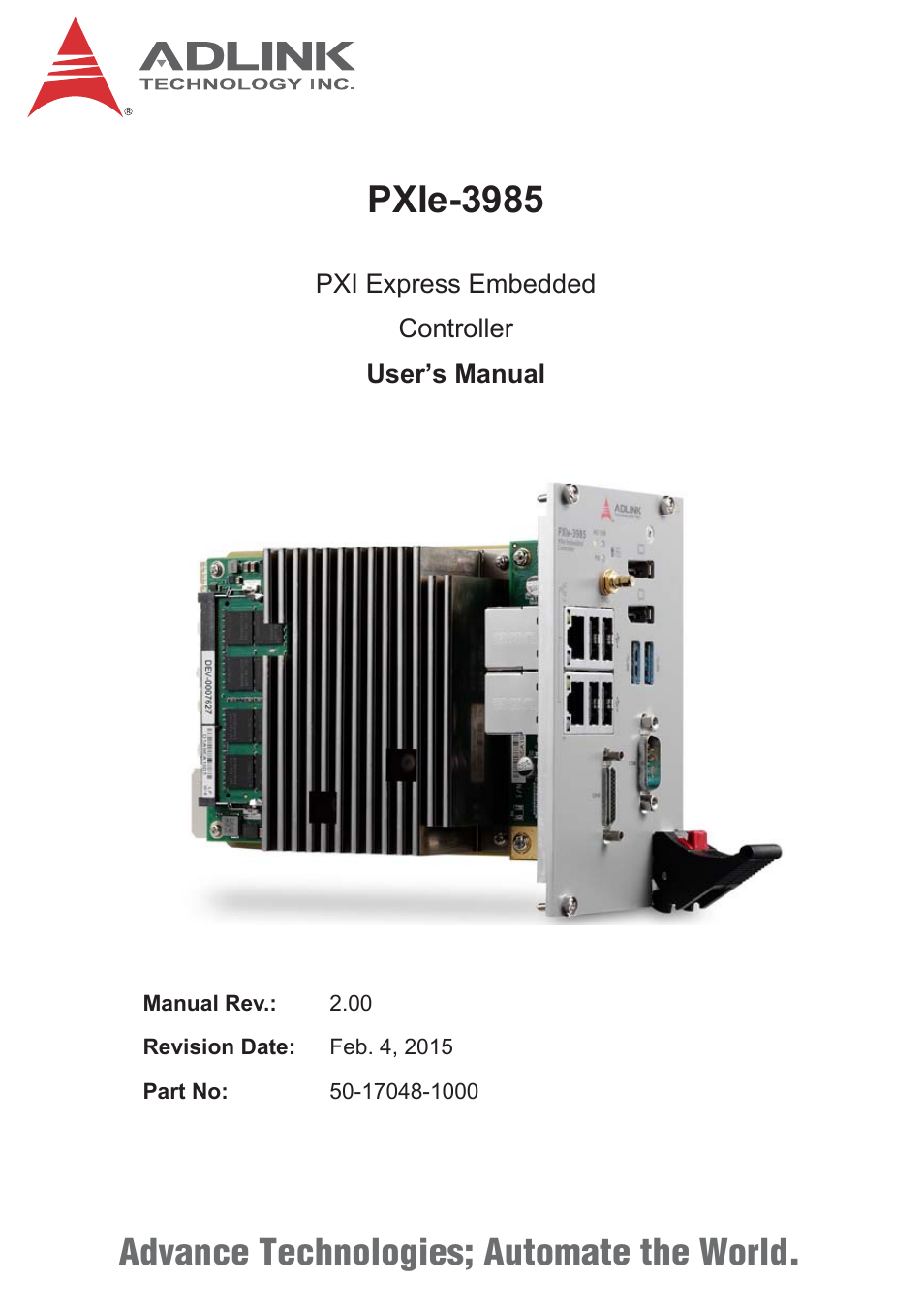 ADLINK PXIe-3985 User Manual | 62 pages