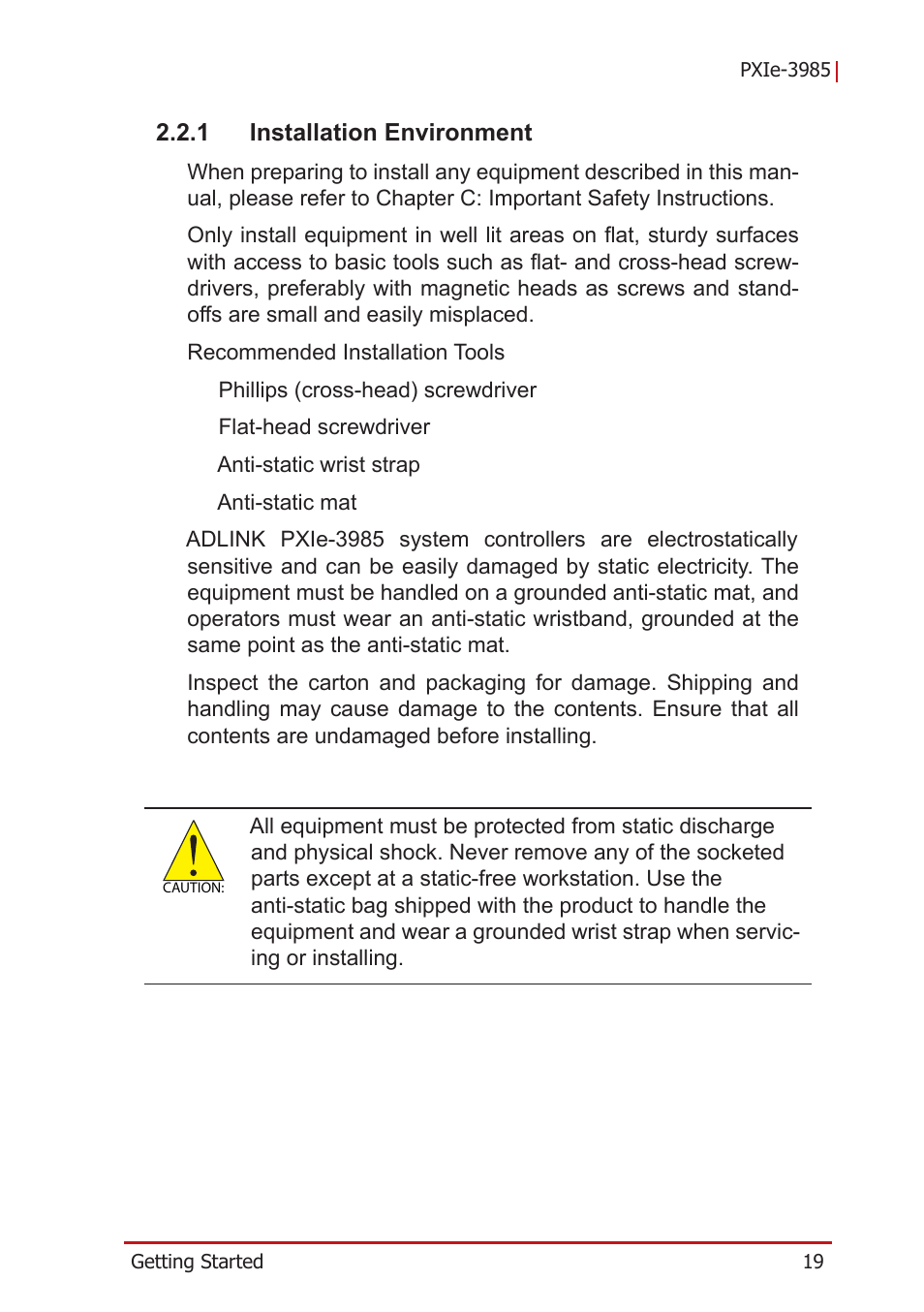 1 installation environment, Installation environment | ADLINK PXIe-3985 User Manual | Page 31 / 62