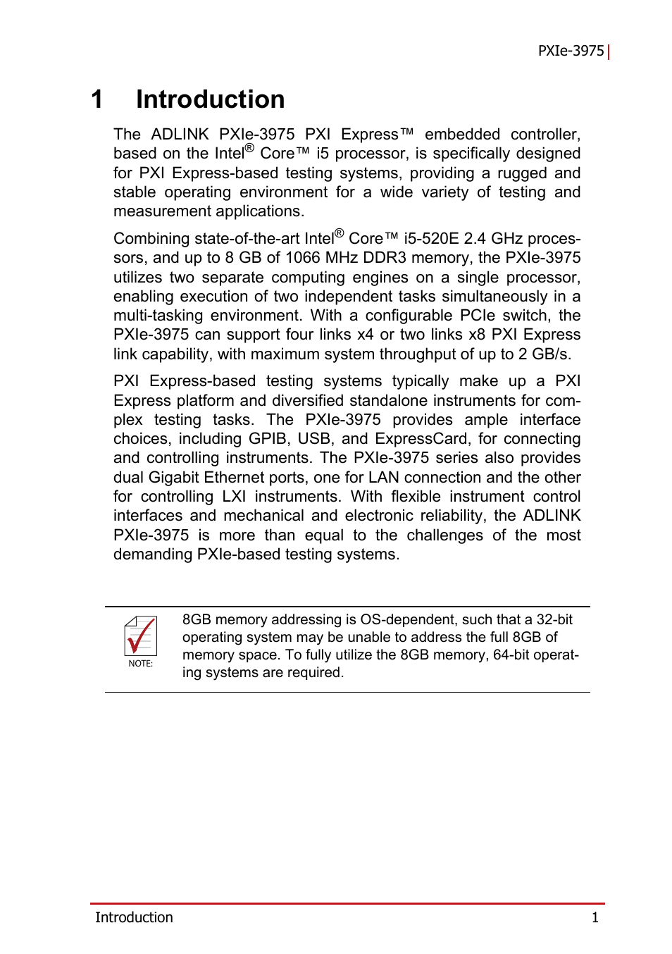 1 introduction, 1introduction | ADLINK PXIe-3975 User Manual | Page 13 / 72