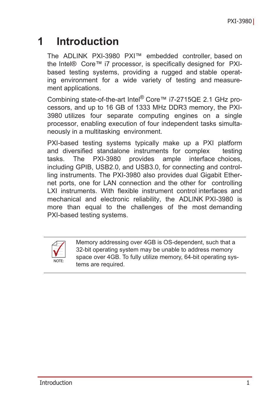 1 introduction, 1introduction | ADLINK PXI-3980 User Manual | Page 13 / 70