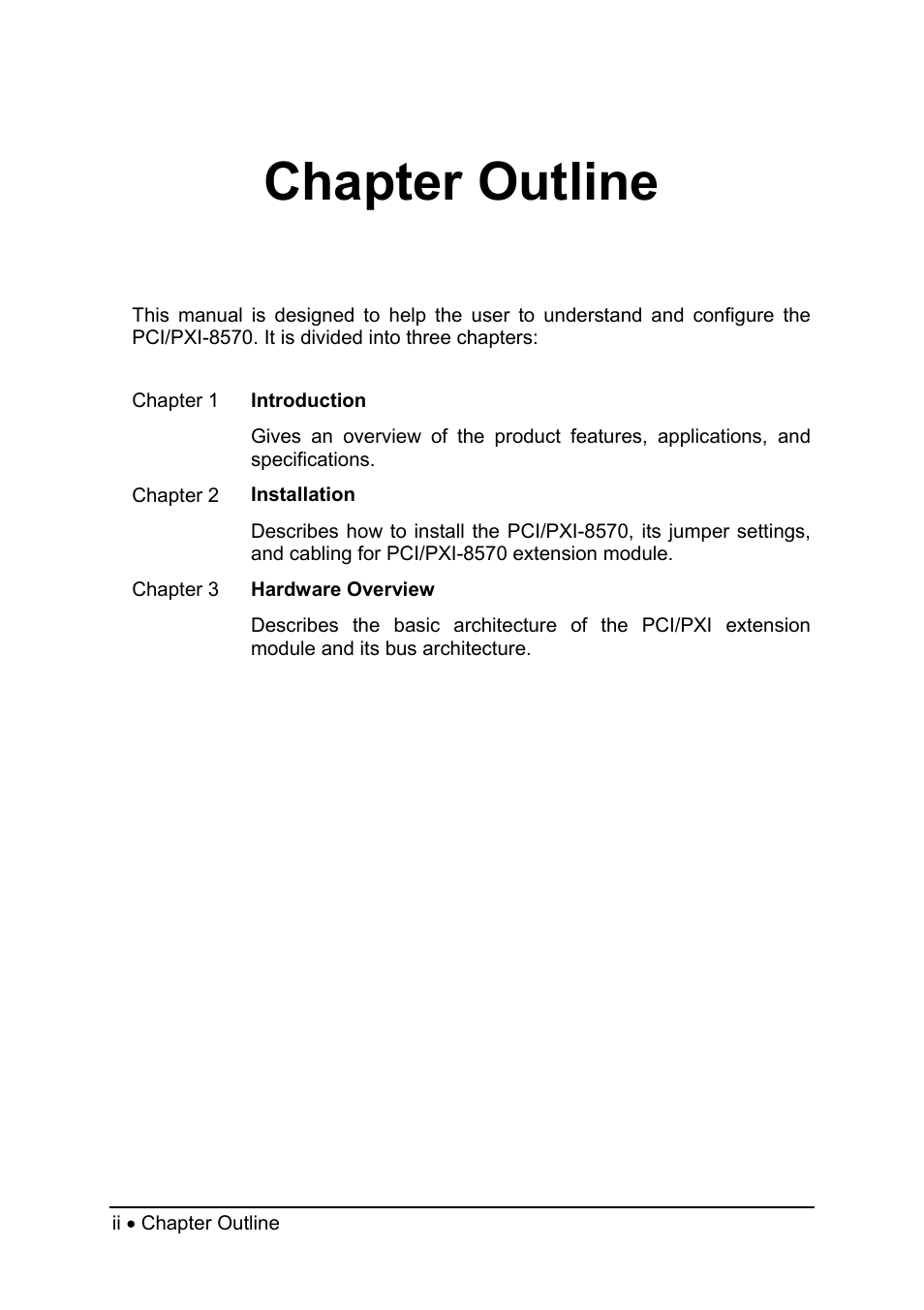 Chapter outline | ADLINK PXI-8570 User Manual | Page 6 / 23