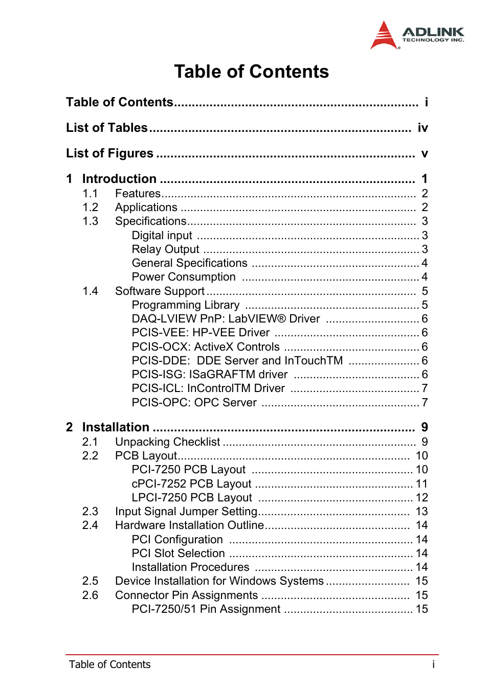 ADLINK cPCI-7252 User Manual | Page 5 / 56