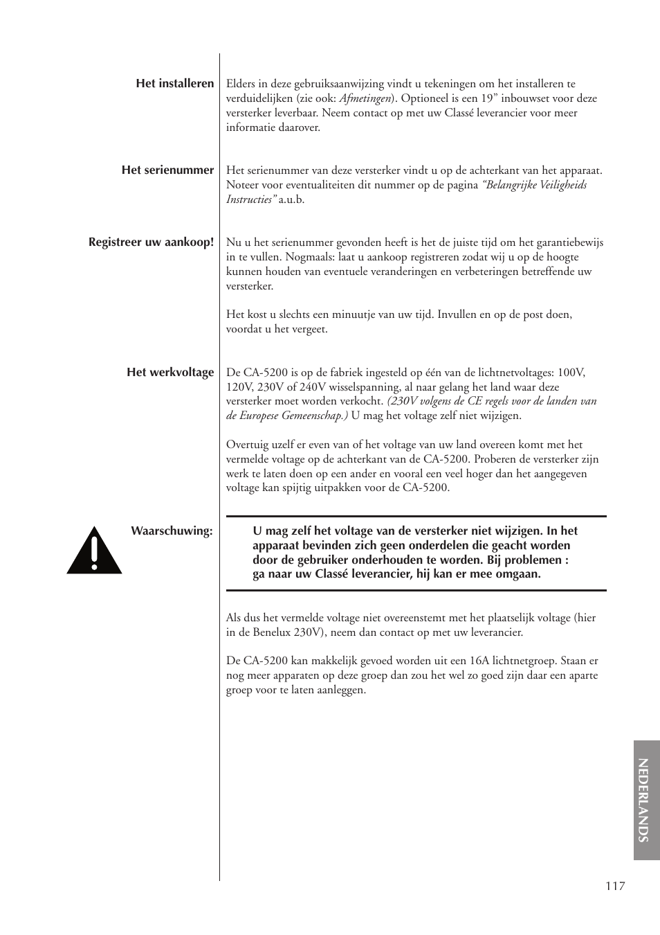 Classe Audio CA-5200 User Manual | Page 117 / 136