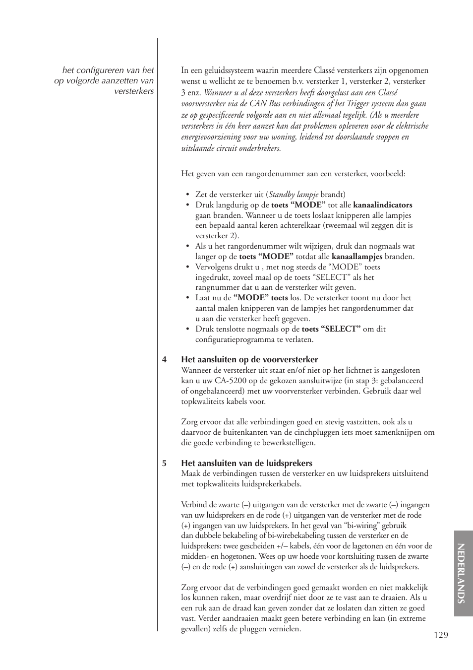 Classe Audio CA-5200 User Manual | Page 129 / 136