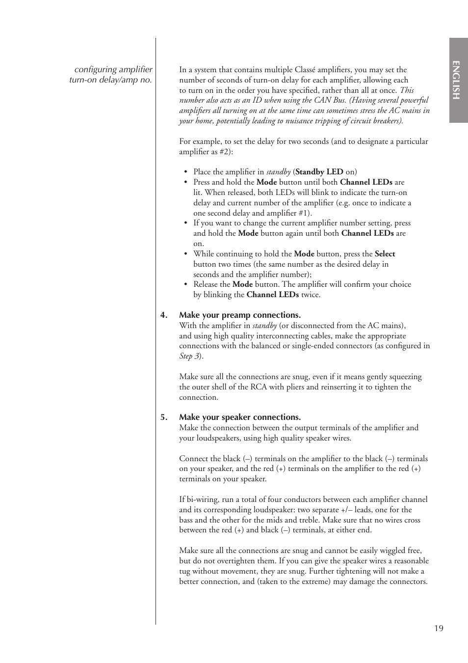 Classe Audio CA-5200 User Manual | Page 19 / 136