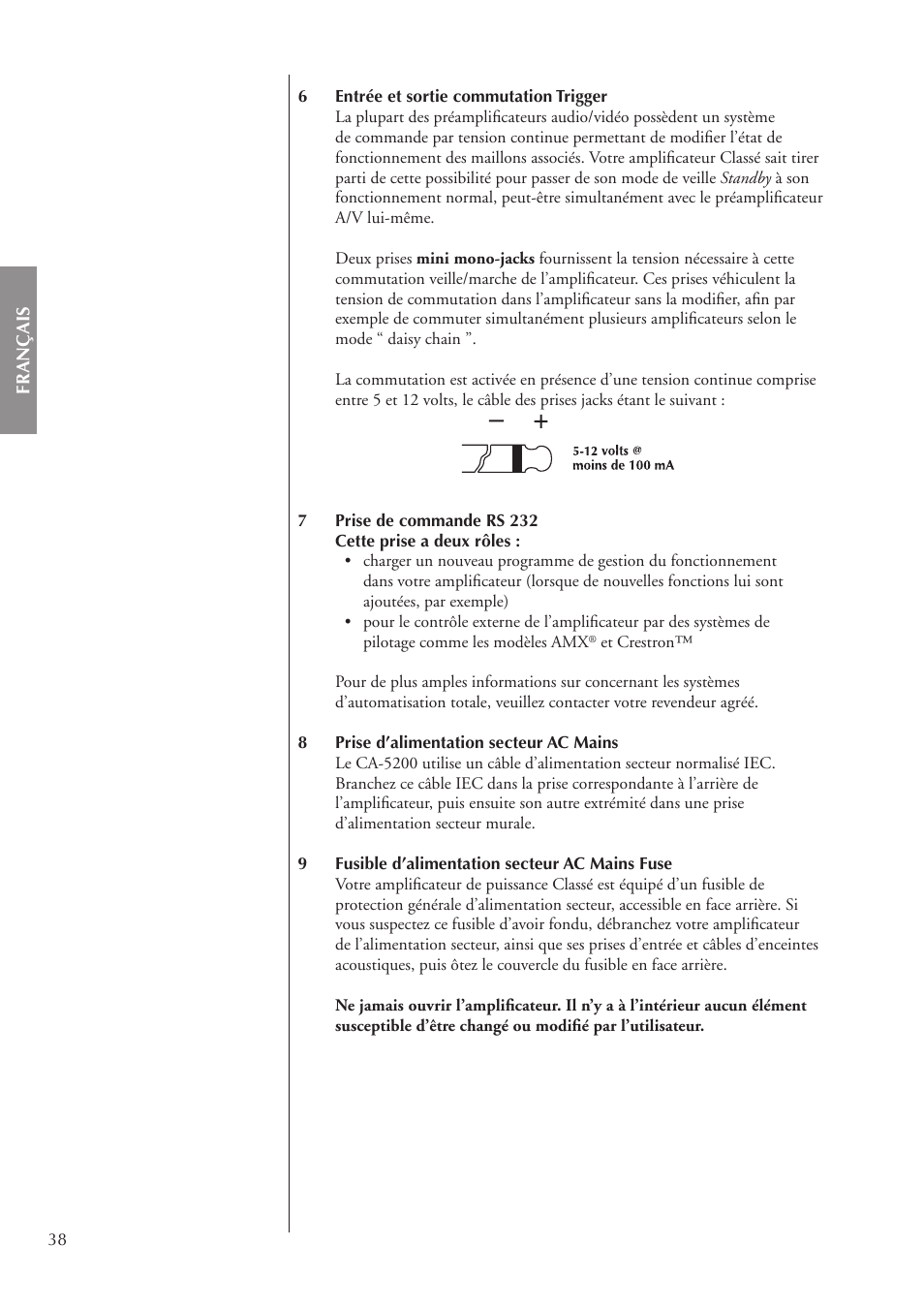 Classe Audio CA-5200 User Manual | Page 38 / 136