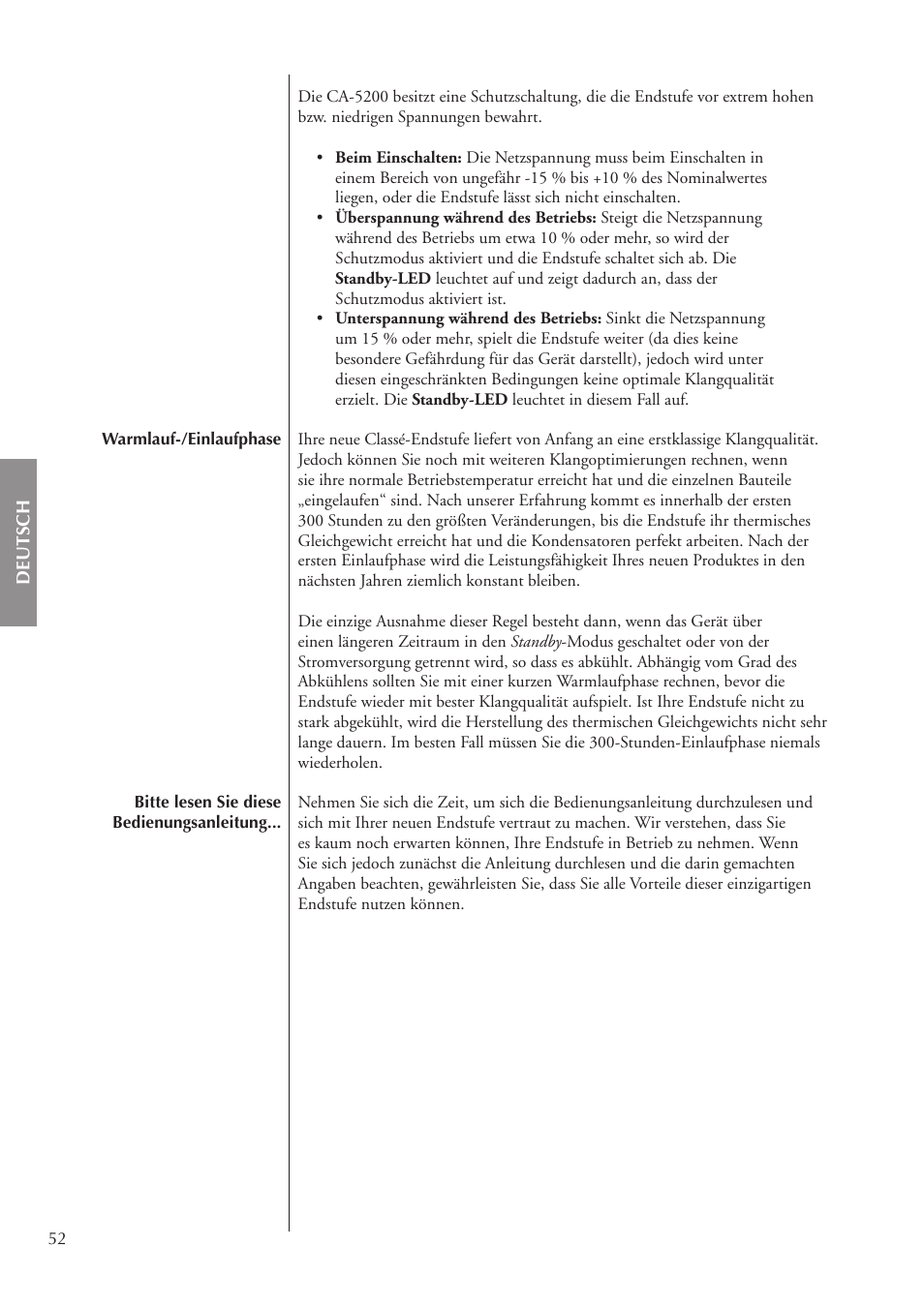 Classe Audio CA-5200 User Manual | Page 52 / 136