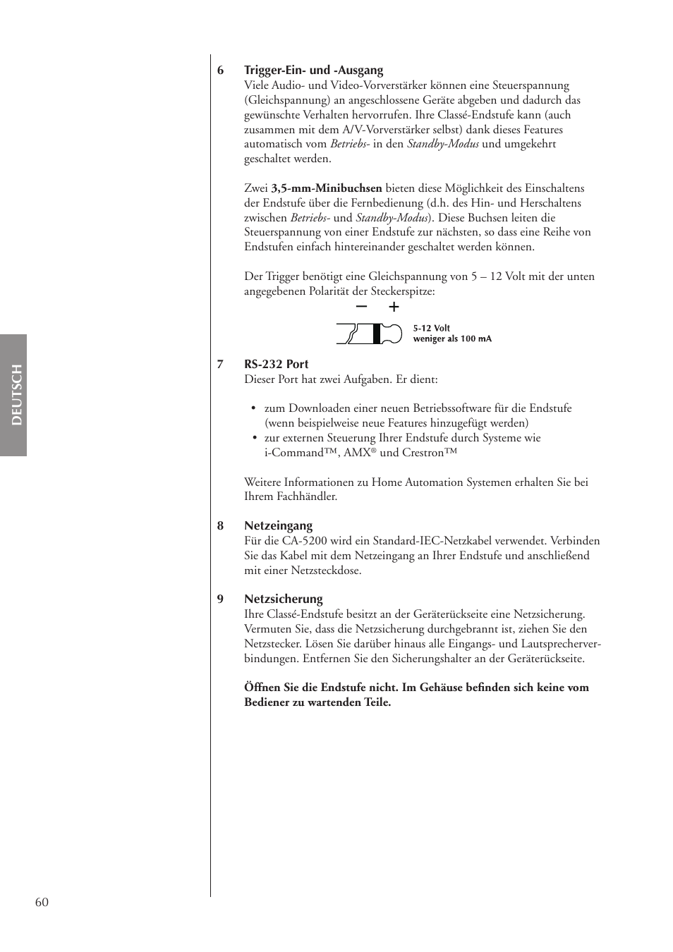 Classe Audio CA-5200 User Manual | Page 60 / 136