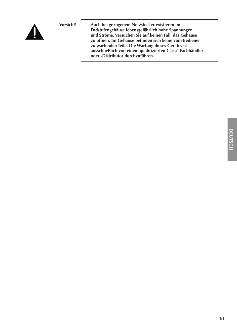 Classe Audio CA-5200 User Manual | Page 61 / 136