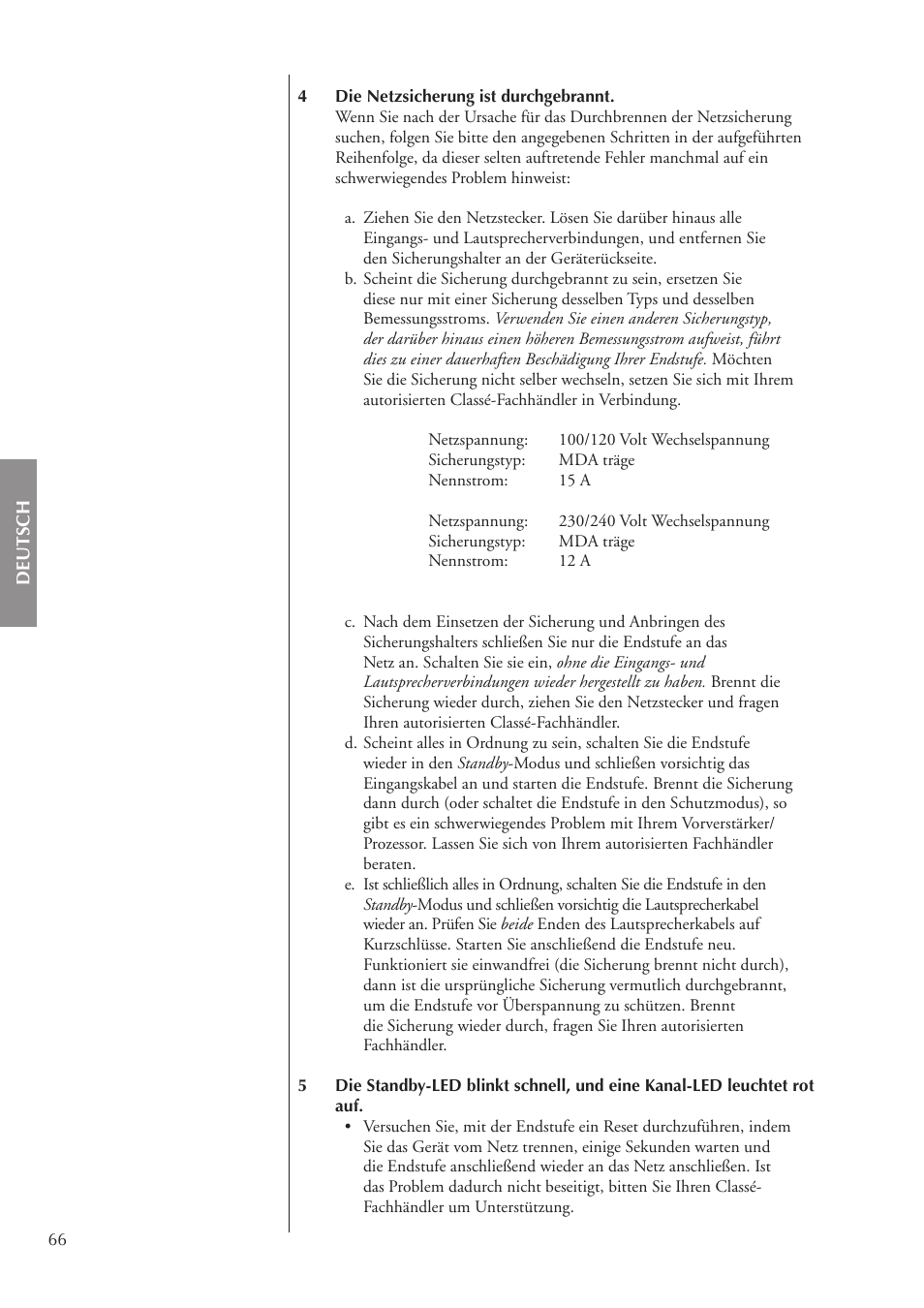 Classe Audio CA-5200 User Manual | Page 66 / 136