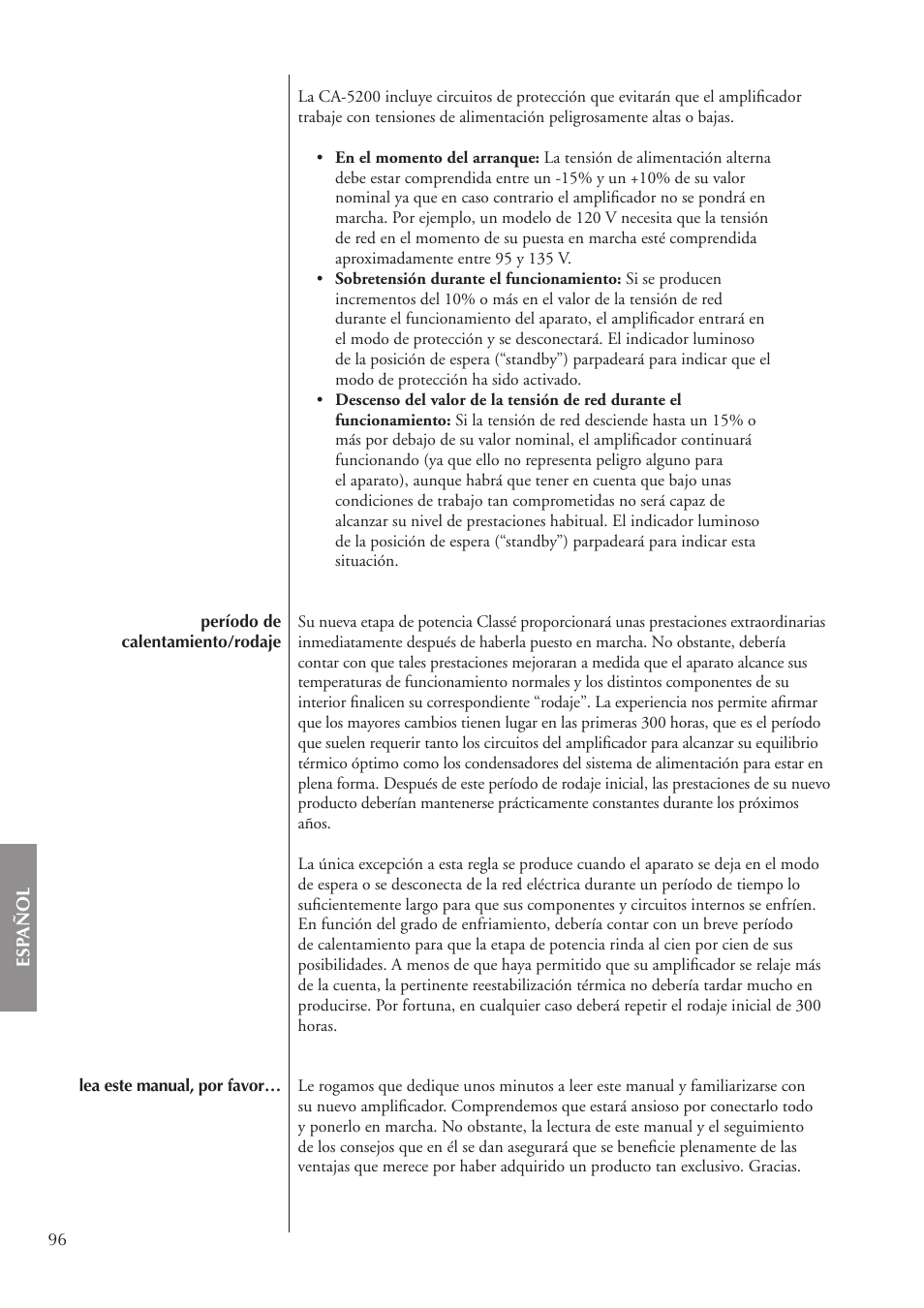Classe Audio CA-5200 User Manual | Page 96 / 136