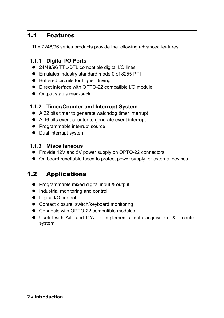 1 features, 2 applications | ADLINK cPCI-7249R User Manual | Page 10 / 57