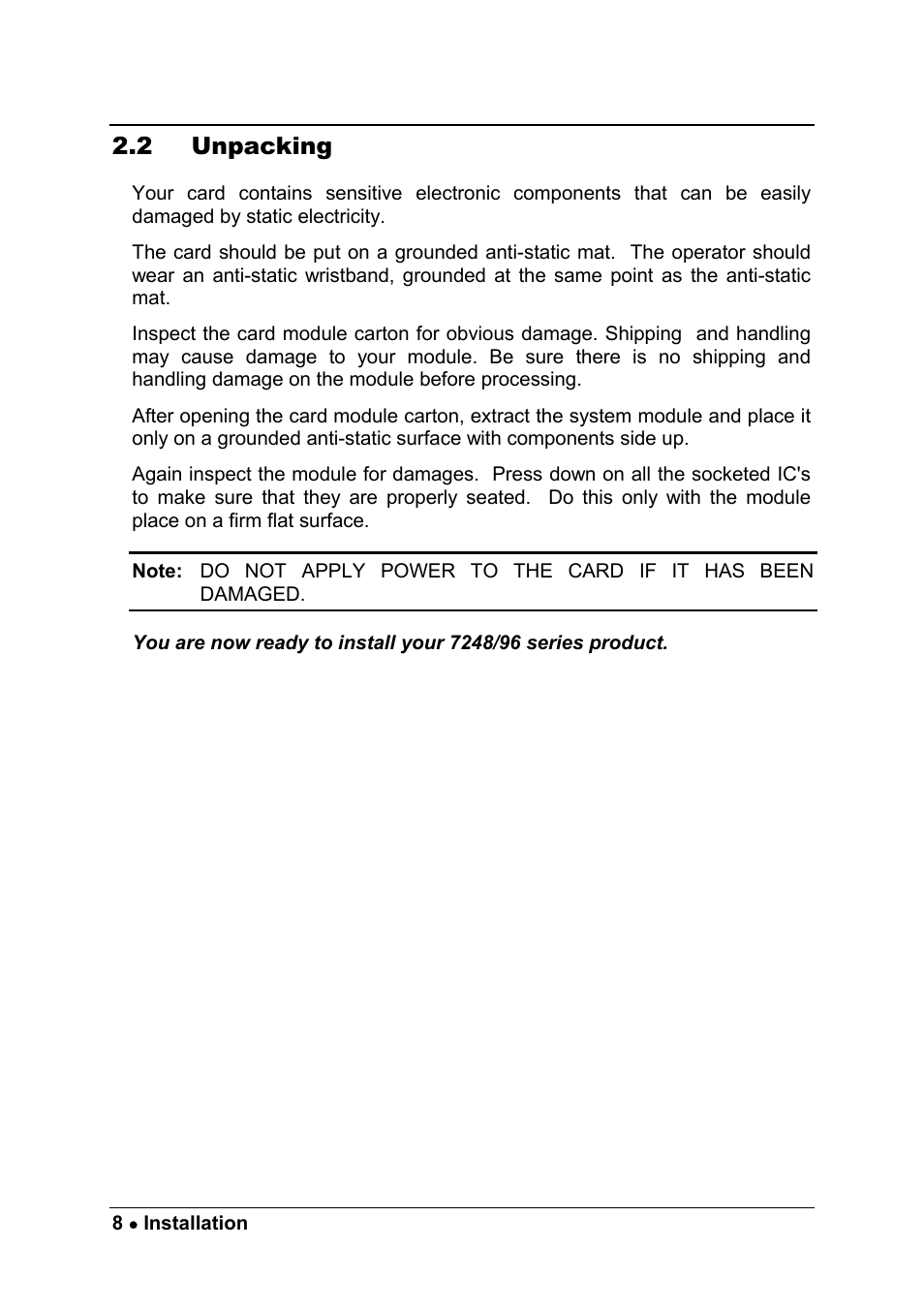 2 unpacking | ADLINK cPCI-7249R User Manual | Page 16 / 57
