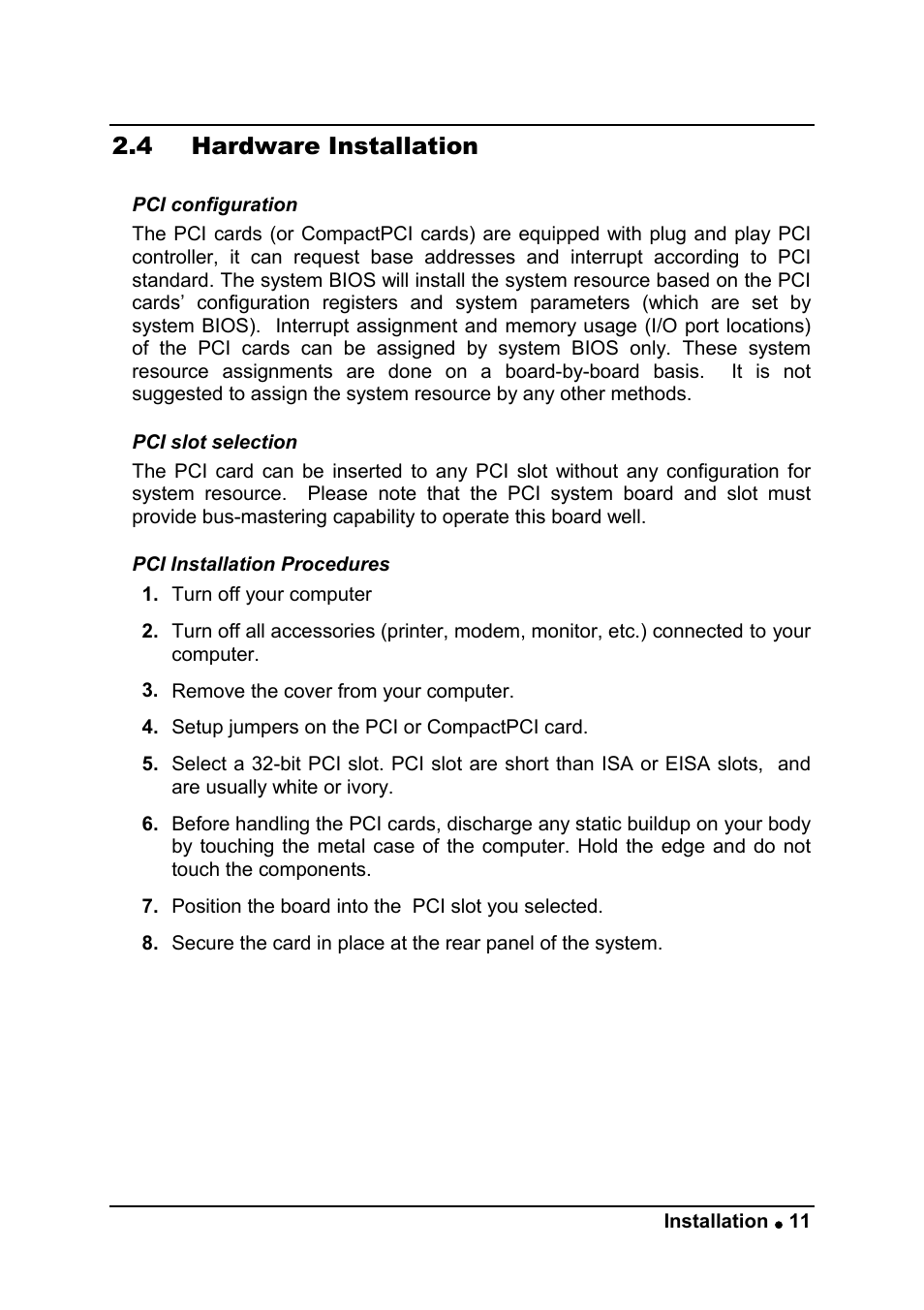4 hardware installation | ADLINK cPCI-7249R User Manual | Page 19 / 57