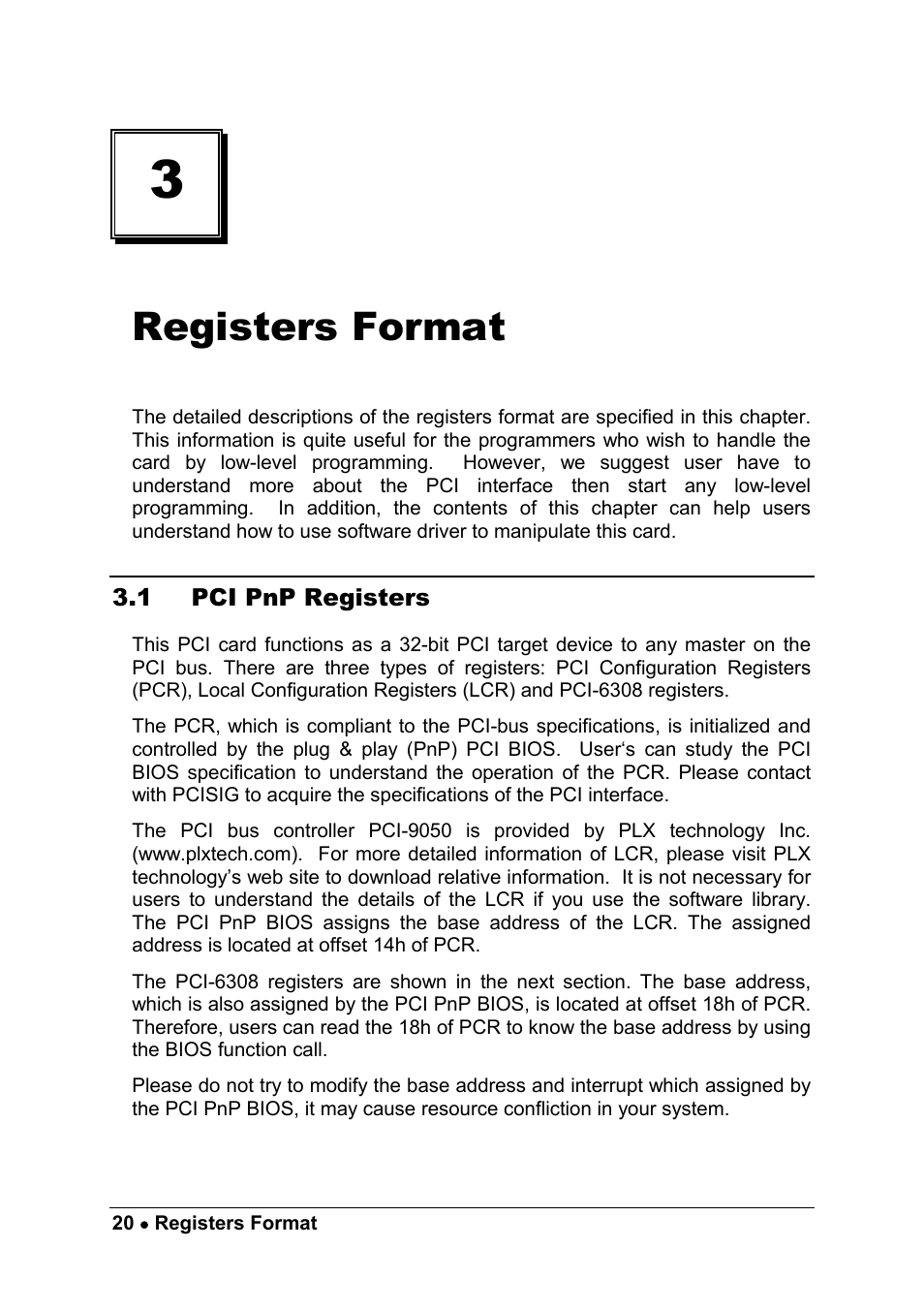 Registers format | ADLINK cPCI-7249R User Manual | Page 28 / 57