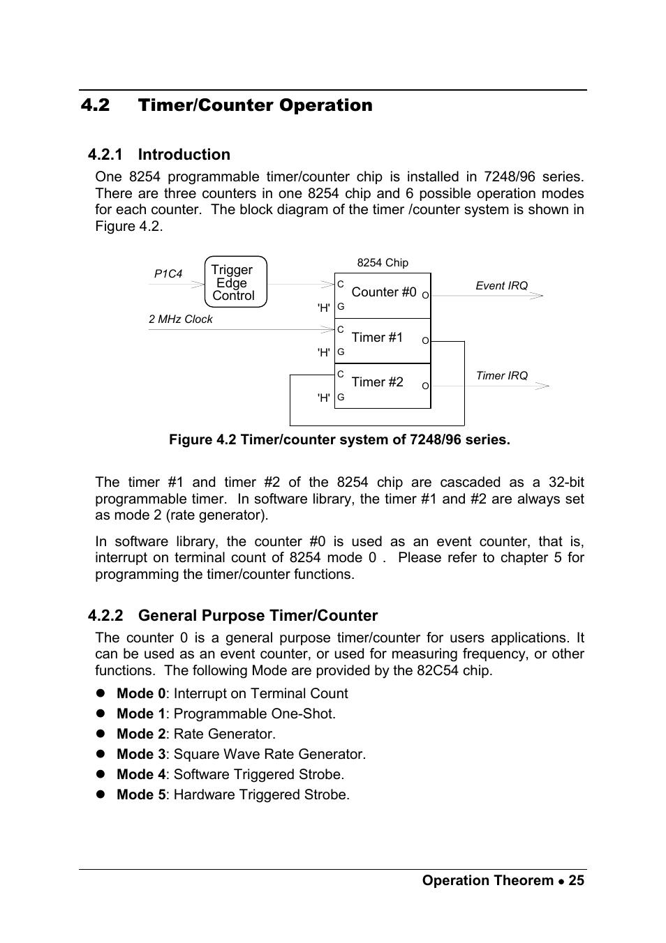 2 timer/counter operation, 1 introduction, 2 general purpose timer/counter | ADLINK cPCI-7249R User Manual | Page 33 / 57