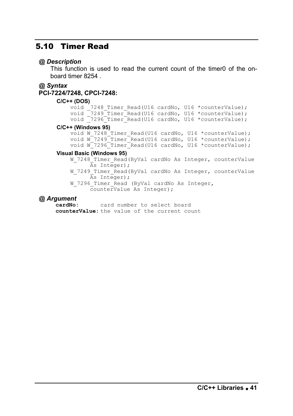 10 timer read | ADLINK cPCI-7249R User Manual | Page 49 / 57