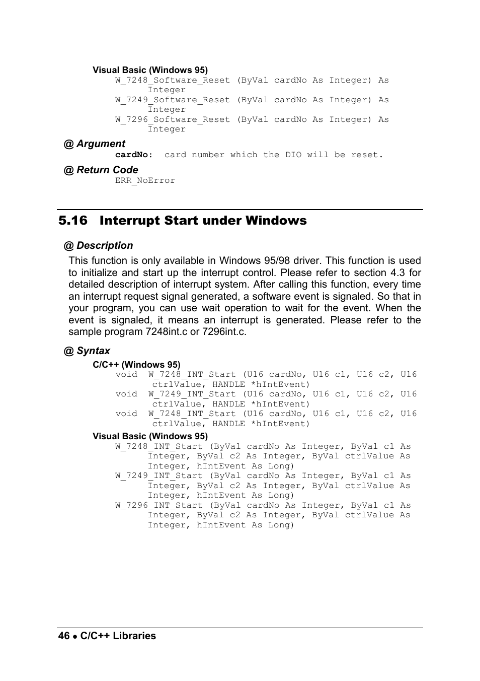 16 interrupt start under windows | ADLINK cPCI-7249R User Manual | Page 54 / 57
