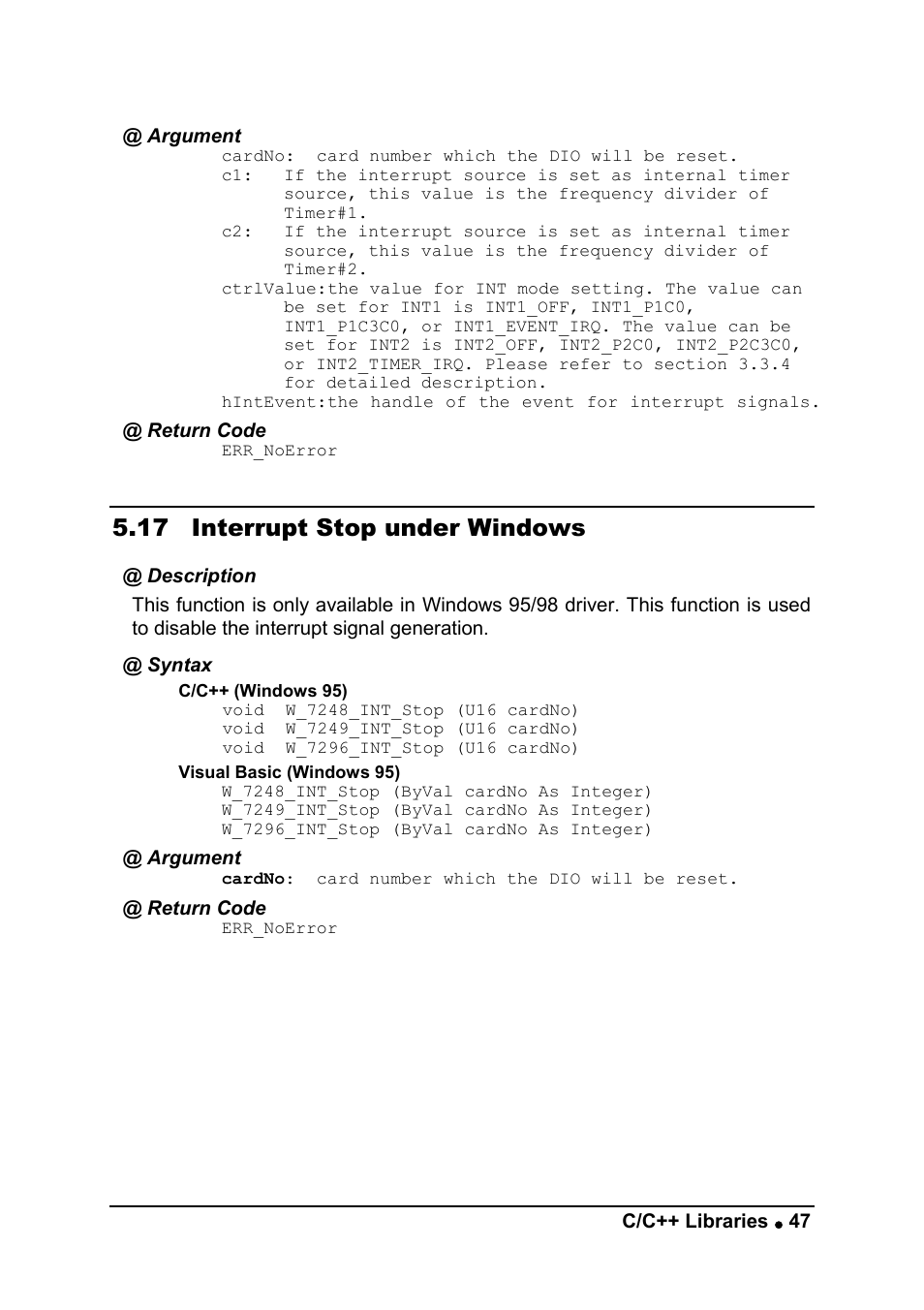 17 interrupt stop under windows | ADLINK cPCI-7249R User Manual | Page 55 / 57