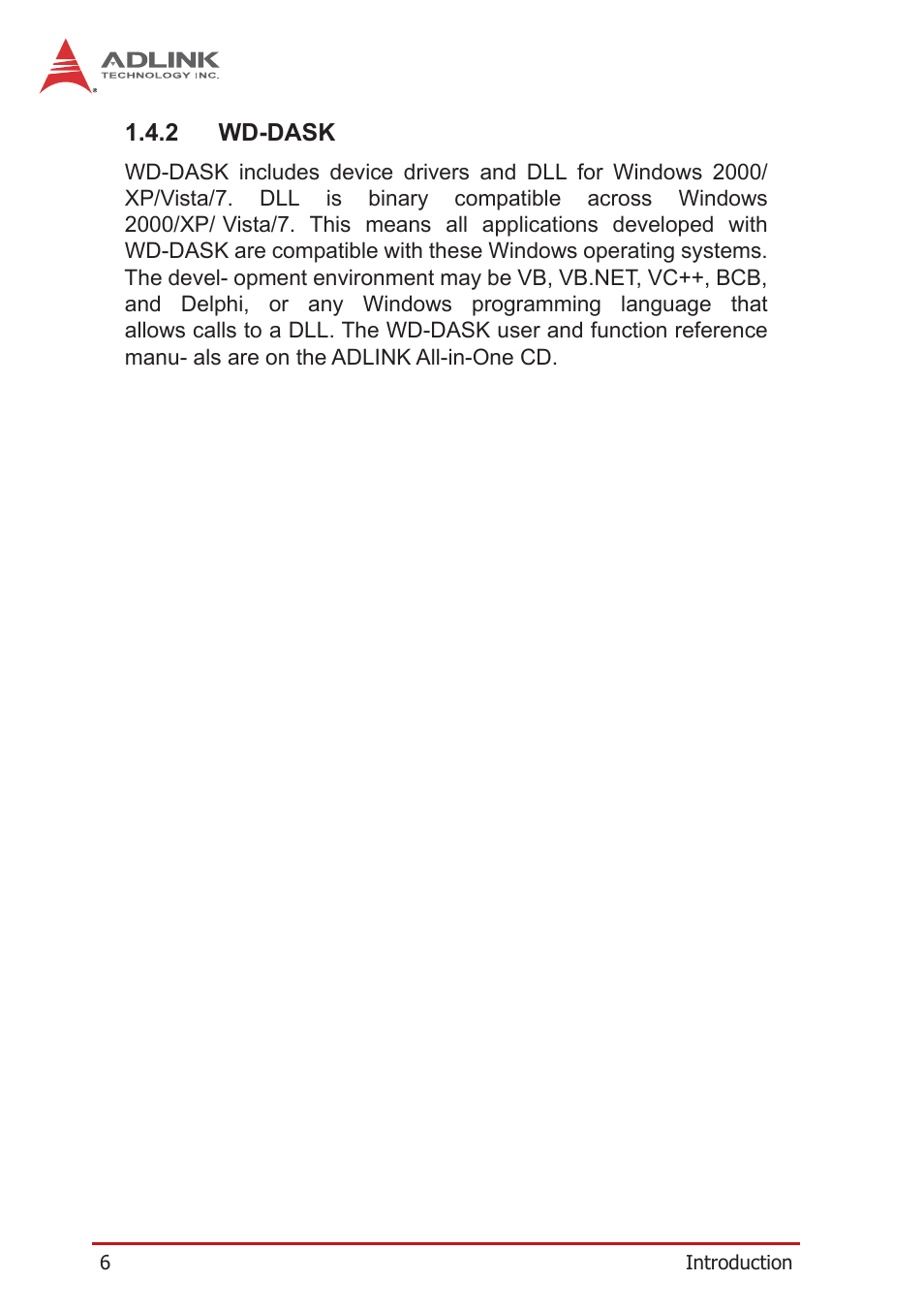2 wd-dask, Wd-dask | ADLINK PXIe-9848 User Manual | Page 16 / 44