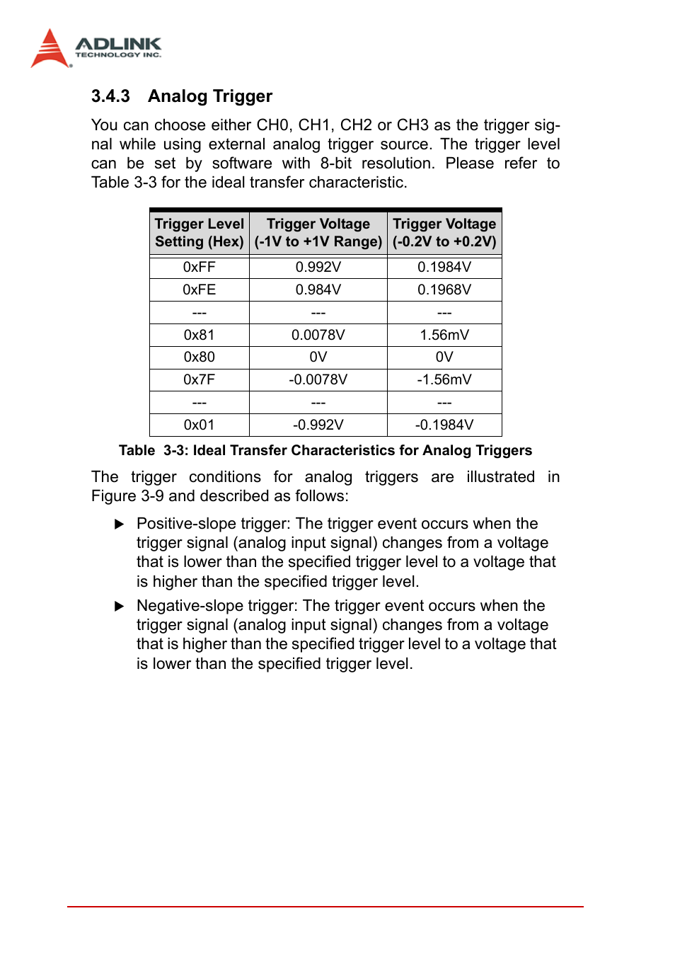 3 analog trigger, Analog trigger | ADLINK PCI-9846 User Manual | Page 46 / 66