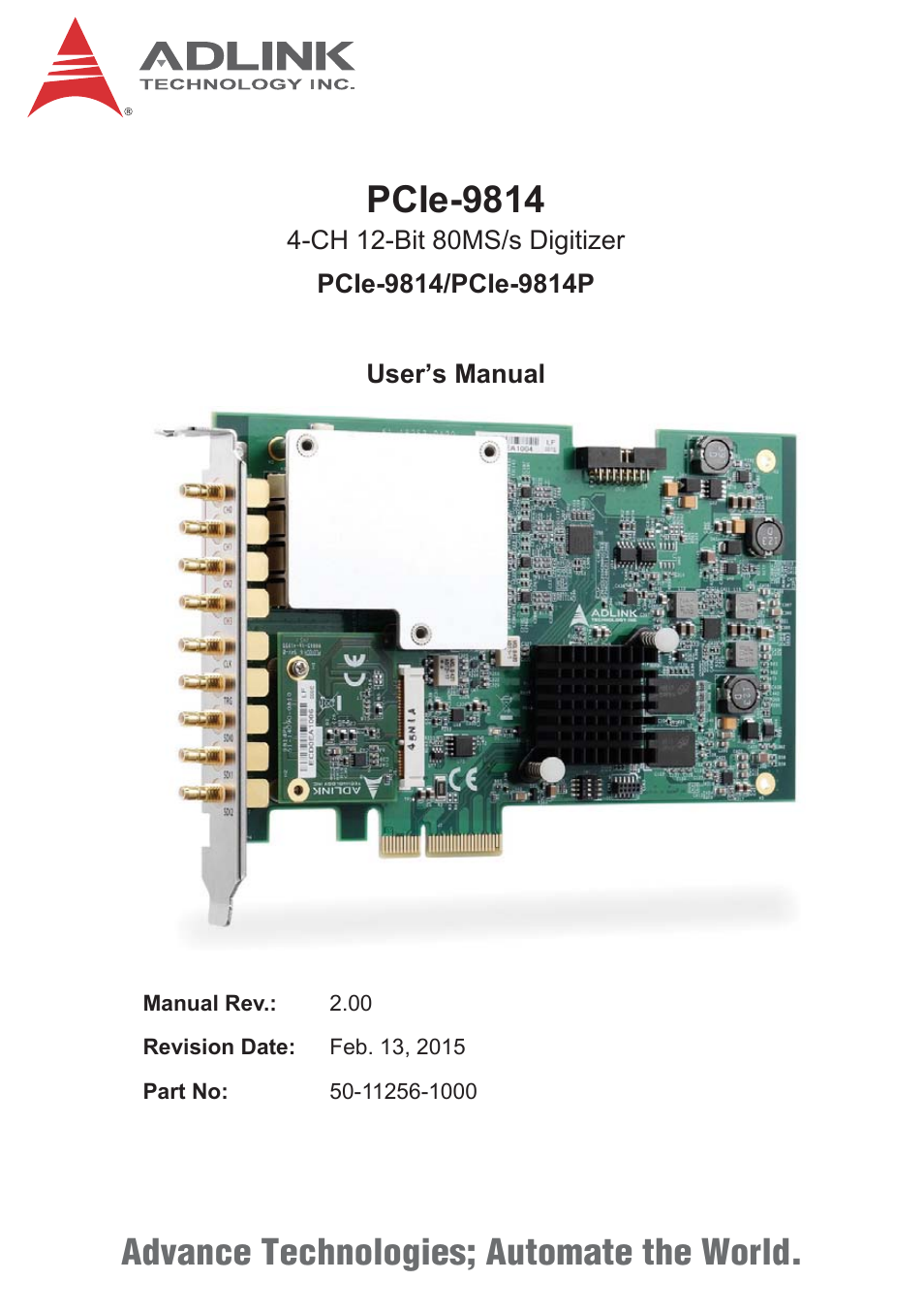 ADLINK PCIe-9814 User Manual | 46 pages