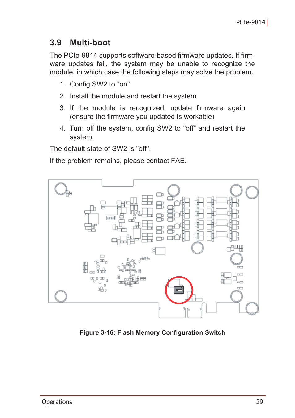 9 multi-boot, Multi-boot, Figure 3-16 | Flash memory configuration switch | ADLINK PCIe-9814 User Manual | Page 39 / 46