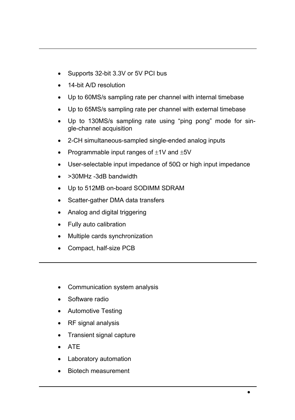 1 features, 2 applications | ADLINK PCI-9820 User Manual | Page 13 / 43
