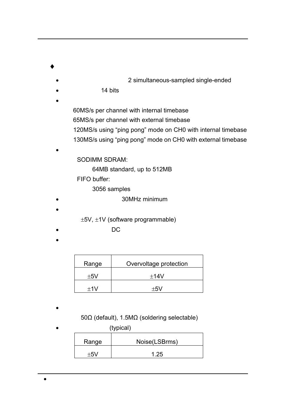 Analog input, 3 specifications | ADLINK PCI-9820 User Manual | Page 14 / 43