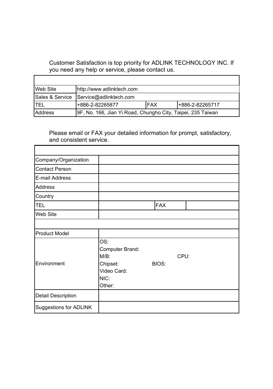 Getting service from adlink | ADLINK PCI-9820 User Manual | Page 4 / 43