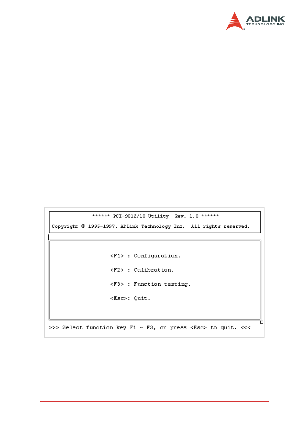 8 software utility, 1 running the utility, Running the utility | 8software utility | ADLINK PCI-9810 User Manual | Page 77 / 82