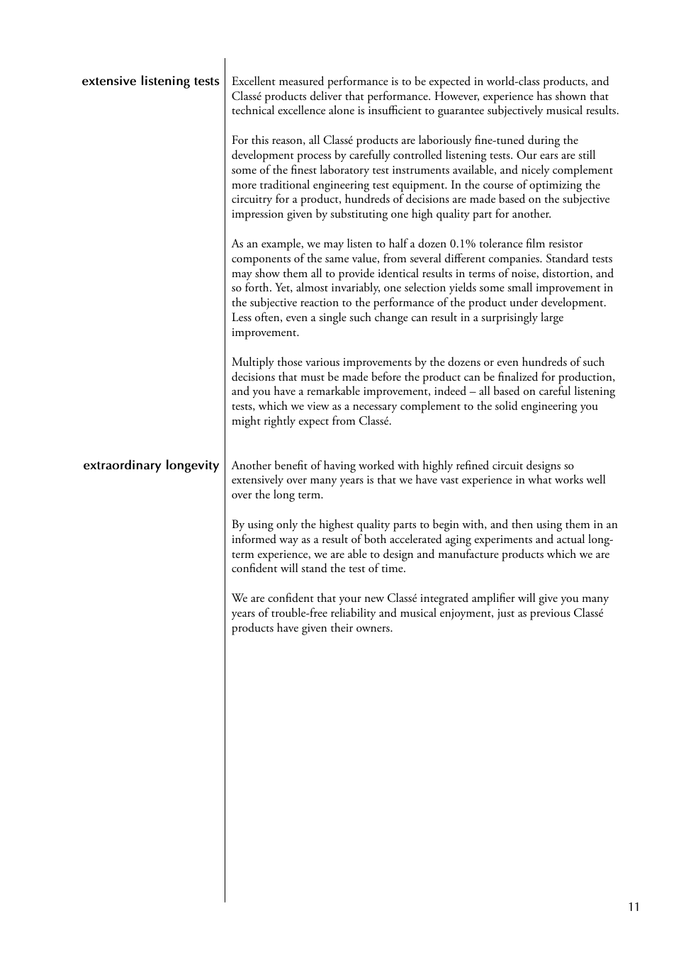 Classe Audio CAP-2100 User Manual | Page 11 / 46