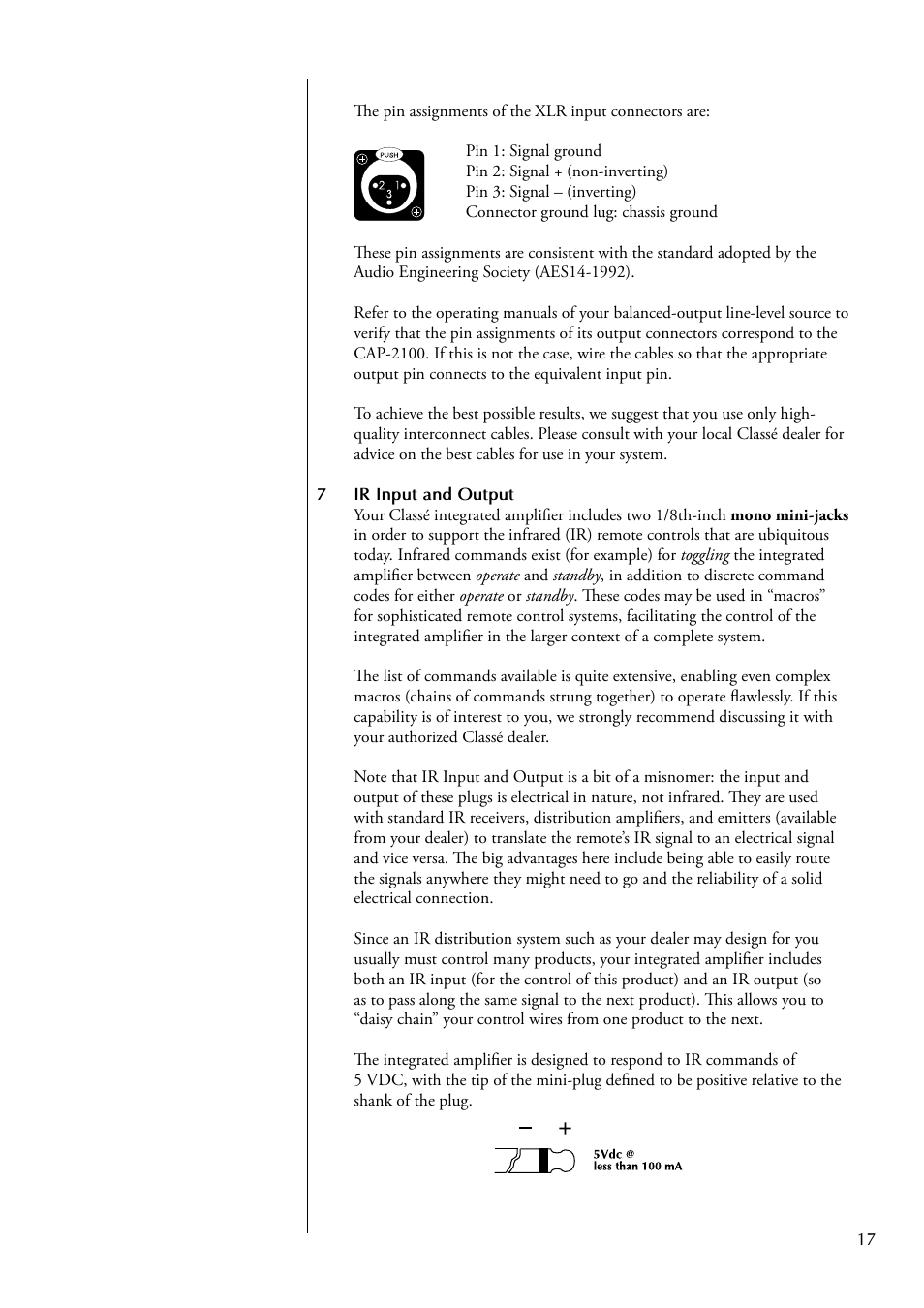 Classe Audio CAP-2100 User Manual | Page 17 / 46