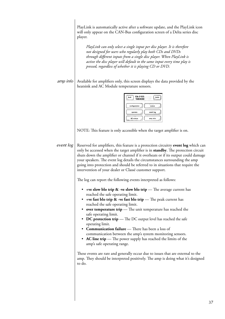 Classe Audio CAP-2100 User Manual | Page 37 / 46