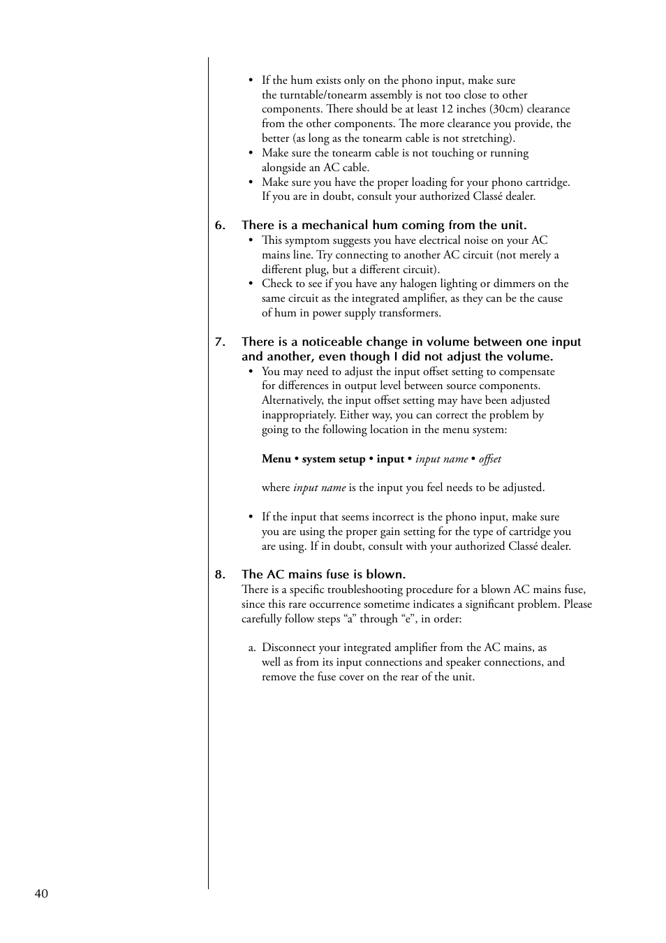 Classe Audio CAP-2100 User Manual | Page 40 / 46