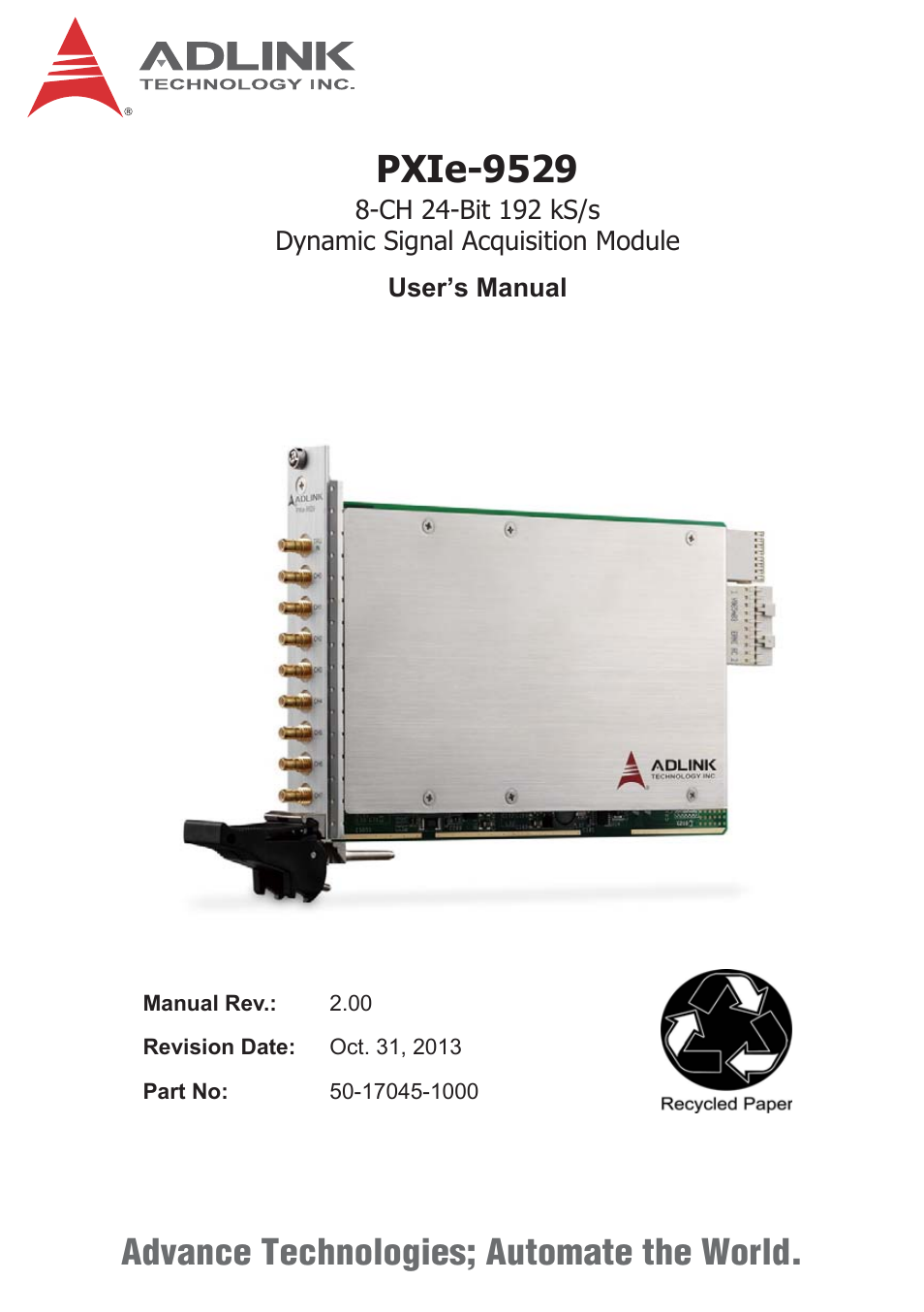 ADLINK PXIe-9529 User Manual | 42 pages