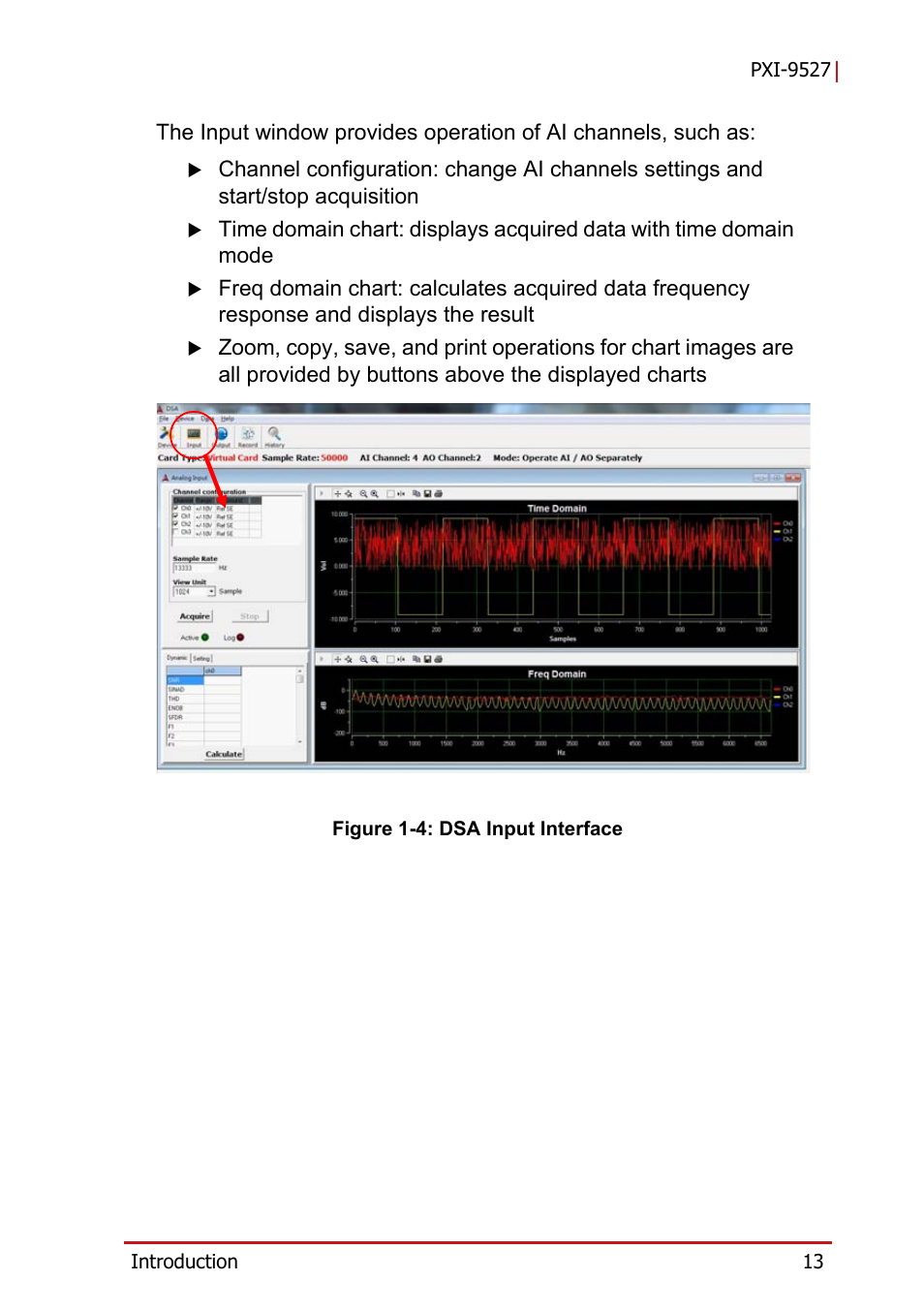 Figure 1-4, Dsa input interface | ADLINK PXI-9527 User Manual | Page 23 / 54