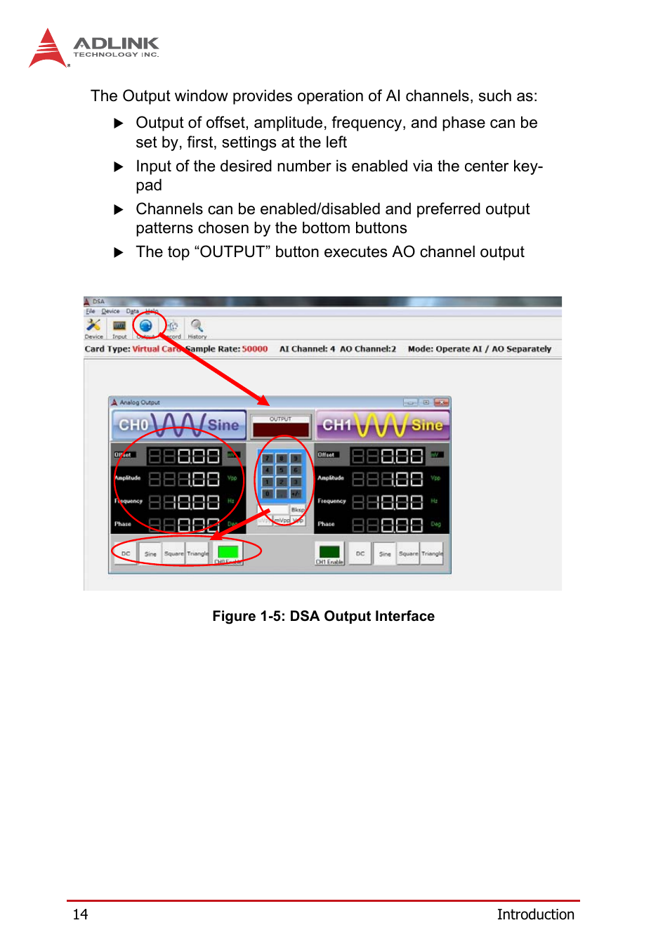 Figure 1-5, Dsa output interface | ADLINK PXI-9527 User Manual | Page 24 / 54