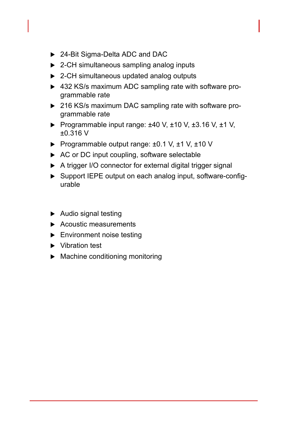 1 features, 2 applications, Features | Applications | ADLINK PCI-9527 User Manual | Page 14 / 56