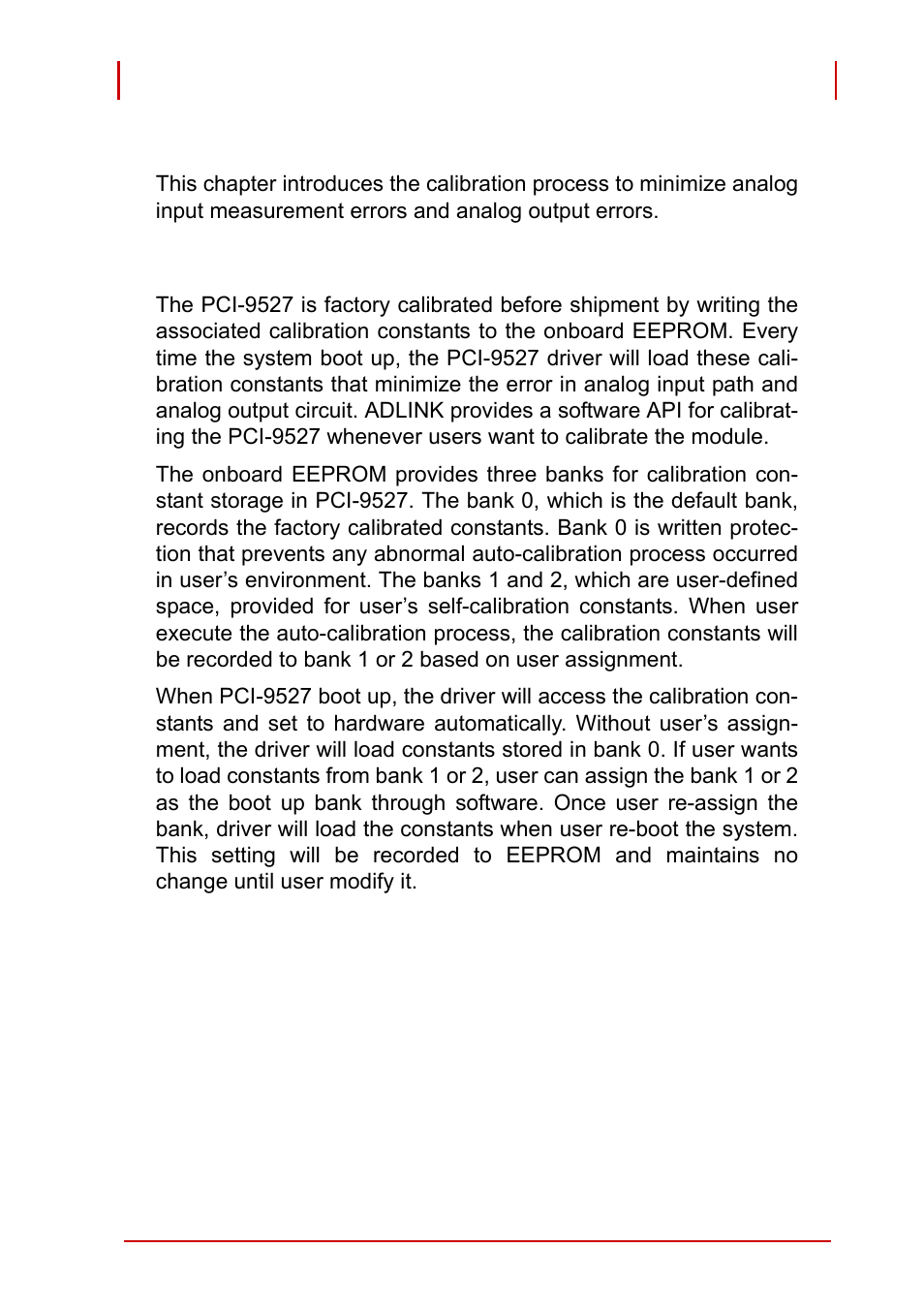 4 calibration, 1 calibration constant, Calibration constant | 4calibration | ADLINK PCI-9527 User Manual | Page 51 / 56