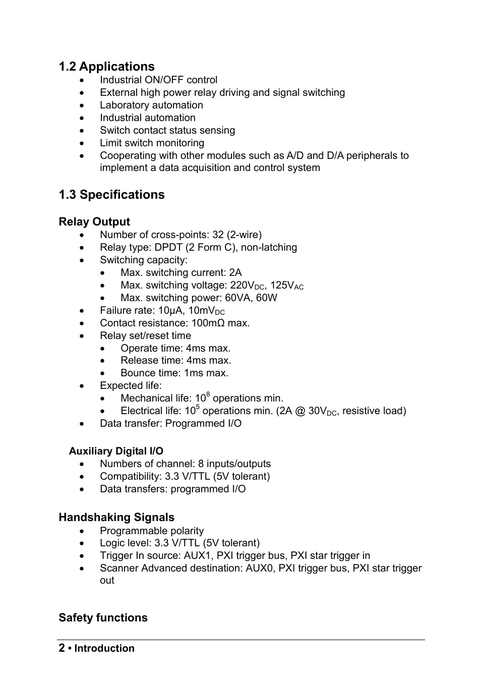 2 applications, 3 specifications | ADLINK PXI-7931 User Manual | Page 8 / 39