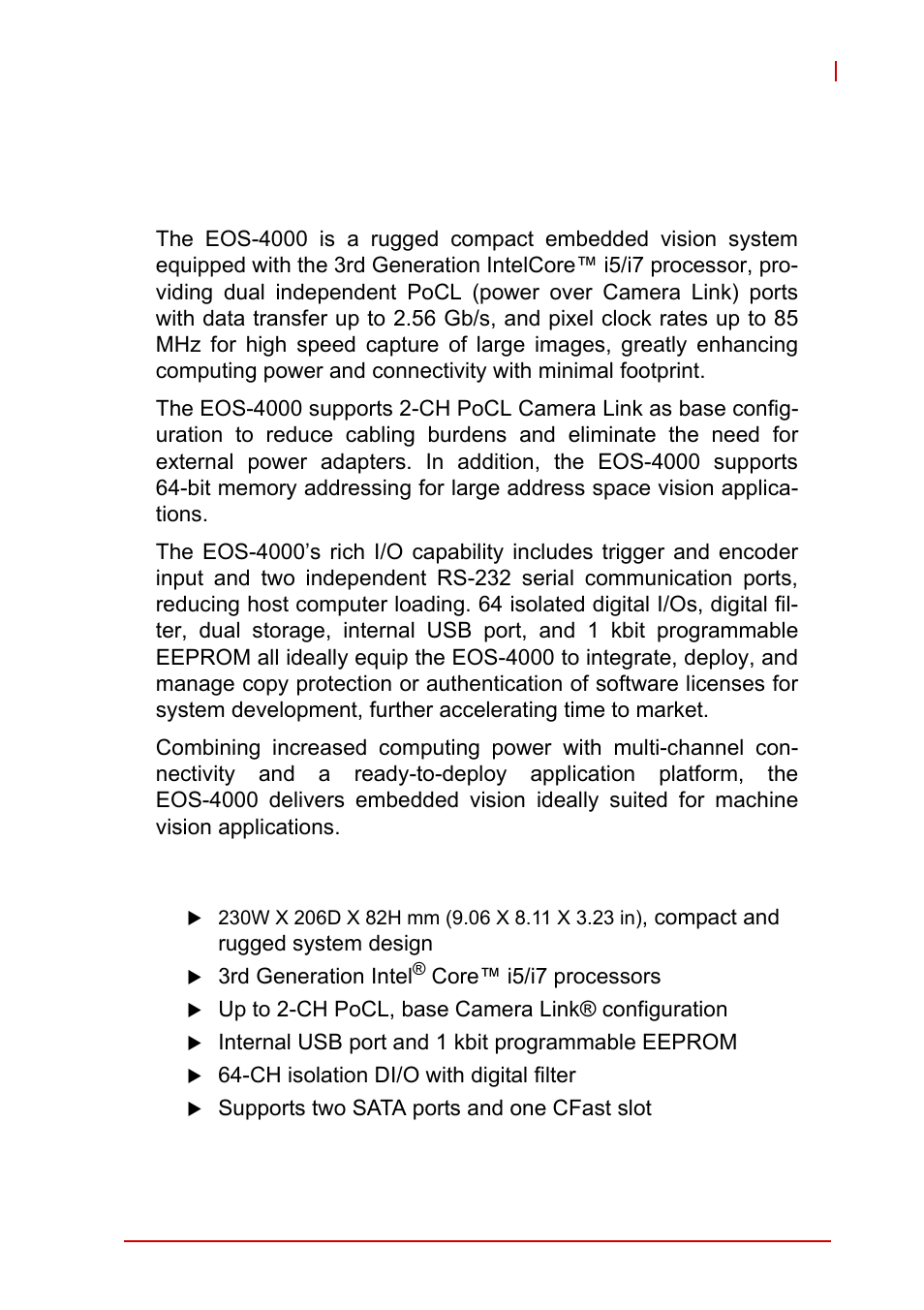 1 introduction, 1 overview, 2 features | Overview, Features, 1introduction | ADLINK EOS-4000 User Manual | Page 13 / 80