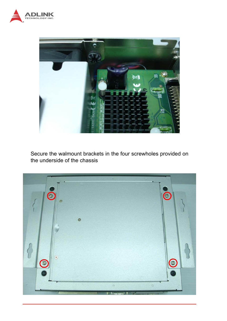 5 installing wallmount brackets, Installing wallmount brackets | ADLINK EOS-4000 User Manual | Page 48 / 80